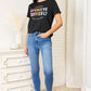 SIMPLY LOVE Slogan Graphic Cuffed Sleeve T-Shirt