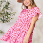 DOUBLE TAKE Short Flounce Sleeve Tiered Dress