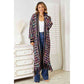 DOUBLE TAKE Full Size Multicolored Open Front Fringe Hem Cardigan