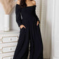 DOUBLE TAKE Black Square Neck Jumpsuit with Pockets