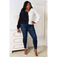 WOVEN RIGHT Contrast Button-Front V-Neck Cardigan