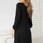 DOUBLE TAKE Scoop Neck Empire Waist Long Sleeve Magic Dress