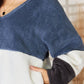 CULTURE CODE Faux Fur Color Block V-Neck Sweater