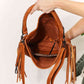 SHOMICO PU Leather Fringe Detail Western-Boho Shoulder Bag