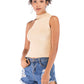 Asymmetrical Sleeveless Rib-Knit Top