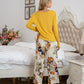 XYM Round Neck Top and Printed Pants Lounge Pajama Set