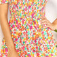 DOUBLE TAKE Smocked Sweetheart Neck Flounce Sleeve Mini Dress