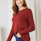 ZENANA Full Size Long Sleeve Round Neck Round Hem Top