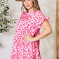 DOUBLE TAKE Short Flounce Sleeve Tiered Dress