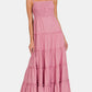ZENANA Woven Smocked Tiered Cami Maxi Dress