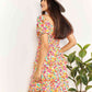 DOUBLE TAKE Smocked Sweetheart Neck Flounce Sleeve Mini Dress