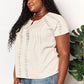 DOUBLE TAKE Pastel Yellow Crochet Buttoned Short Sleeves Top