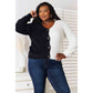 WOVEN RIGHT Contrast Button-Front V-Neck Cardigan