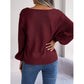 Cable-Knit Square Neck Long Sleeve Sweater