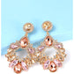 Zinc Alloy Frame Glass Stone Dangle Earrings