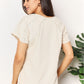 DOUBLE TAKE Pastel Yellow Crochet Buttoned Short Sleeves Top