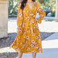 DOUBLE TAKE Full Size Floral Tie Back Flounce Sleeve Dress