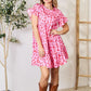 DOUBLE TAKE Short Flounce Sleeve Tiered Dress