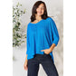 ZENANA Full Size Round Neck High-Low Slit Knit Top