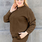 DOUBLE TAKE Full Size Texture Long Sleeve Top and Drawstring Shorts Set