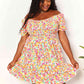 DOUBLE TAKE Smocked Sweetheart Neck Flounce Sleeve Mini Dress
