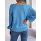 Cable-Knit Square Neck Long Sleeve Sweater