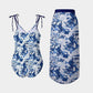Printed Tie Shoulder Swimwear and Skirt Swim Set