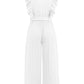 Ruffled Surplice Cap Sleeve Jumpsuit