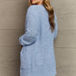 ZENANA Falling For You Full Size Open Front Popcorn Cardigan