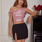 Tie Shoulder Cropped Carnation Pink Cami Top