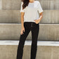 AND THE WHY Pearly White Full Size Criss Cross Pearl Detail Open Back T-Shirt/ S-3XL