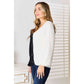 WOVEN RIGHT Contrast Button-Front V-Neck Cardigan