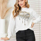 SIMPLY LOVE Graphic Dropped Shoulder Round Neck Sweatshirt