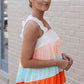 Color Block Ruffle Strap Tank