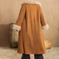 H.R.Z Women's Plus Size Open Front Caramel Coat with Fur Contrast
