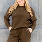 DOUBLE TAKE Full Size Texture Long Sleeve Top and Drawstring Shorts Set