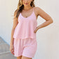 CULTURE CODE Let It Happen Full Size Double Flare Striped Romper in Pink
