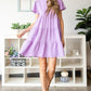 Heimish Full Size Swiss Dot Short Sleeve Tiered Dress