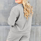 DOUBLE TAKE Full Size Texture Long Sleeve Top and Drawstring Shorts Set