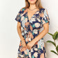 DOUBLE TAKE Botanical Print Surplice Neck Tie Waist Romper