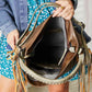 SHOMICO PU Leather Fringe Detail Western-Boho Shoulder Bag