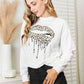 SIMPLY LOVE Graphic Dropped Shoulder Round Neck Sweatshirt