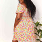 DOUBLE TAKE Smocked Sweetheart Neck Flounce Sleeve Mini Dress