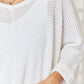 ZENANA Full Size Waffle Knit V-Neck Long Sleeve Slit Top