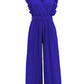 Ruffled Surplice Cap Sleeve Jumpsuit