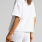 Texture Button Up Shirt and Shorts Set