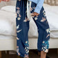 XYM Round Neck Top and Printed Pants Lounge Pajama Set