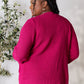 ZENANA Full Size Magenta Waffle-Knit Open Front Cardigan