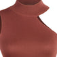 Asymmetrical Sleeveless Rib-Knit Top
