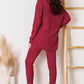BASIC BAE Full Size Ribbed Round Neck High-Low Slit Top and Pants Set